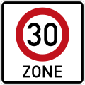Zone 30 entry in Germany with 30 km/h speed limit