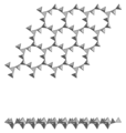 页矽酸盐，由六个四面体单元的环组成的单层结构，叶沸石（zeophyllite）