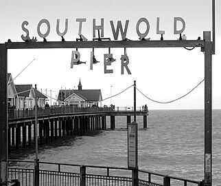 Southwold Pier entrance sign