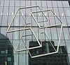 Aluminium sculpture on wall overlooking MLC Plaza in Sydney