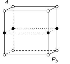 Black-white (antisymmetric) 3D Bravais Lattice number 4 (Monoclinic system)