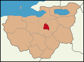 Map showing Yıldırım District in Bursa Province