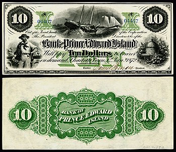 Ten Prince Edward Island dollar, by the British American Banknote Company