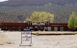 Fry Canyon Lodge, one of the few structures in the area, April 2006