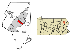 Location of Throop in Lackawanna County, Pennsylvania