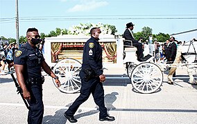 The carriage carrying Floyd's casket to his burial in Pearland, Texas, June 9, 2020