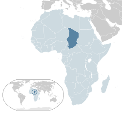 乍得的位置（深蓝） – 非洲（浅蓝及深灰） – 非洲联盟（浅蓝）