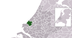 Highlighted position of Westland in a municipal map of South Holland
