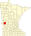 史蒂文斯县在明尼苏达州的位置