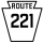Pennsylvania Route 221 marker