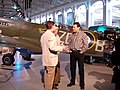 Discussing the value of the famous MH434 Spitfire MkIX B with the owner and Alan Titchmarsh