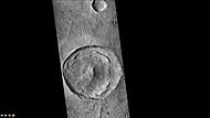 火星勘测轨道飞行器背景相机拍摄的坎索陨击坑。