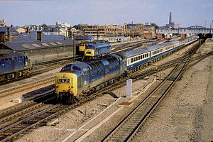 55008 and other class 55 locomotives at Peterborough