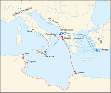 Map of the eastern Mediterranean.