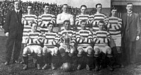 Celtic F.C. players who were double winners during 1913-14 by winning the Scottish league championship and Scottish Cup.