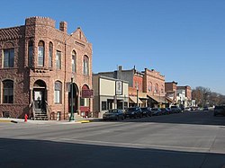 Sioux Quartzite was used in the reconstruction of downtown Dell Rapids after a fire burned down the wooden buildings in the 1880s.