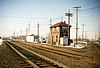 The interlocking tower and tracks at Des Plaines, Illinois, in 1993