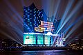 Elbphilharmonie illuminated on the opening night