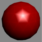 Specular highlight rendered with Gouraud shading on a low polygon count 3D model