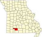 克里斯蒂安县在密苏里州的位置