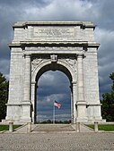 National Memorial Arch, a Revolutionary War memorial in Valley Forge National Historical Park, Chester County, Pennsylvania, USA