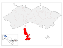 Map showing the two exclaves in Kyrgyzstan that make up So'x in red