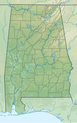 Location of Gainesville Lake in Alabama, USA.