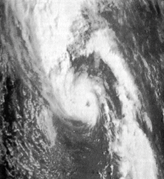 Satellite image of the hurricane