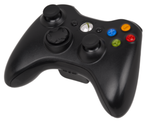 Black Xbox 360 S wireless controller