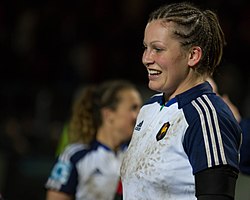 Manon André at the 2014 Women's Six Nations Championship against Italy.