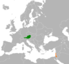 Location map for Austria and Israel.