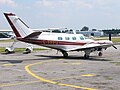 Three quarter rear view of a Beechcraft 60 Duke showing the highly swept fin.