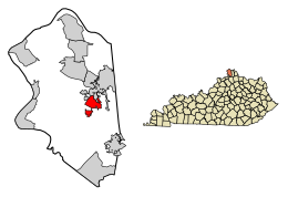 Location of Union in Boone County, Kentucky.