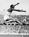 Jesse Owens in the long jump at the 1936 Olympics