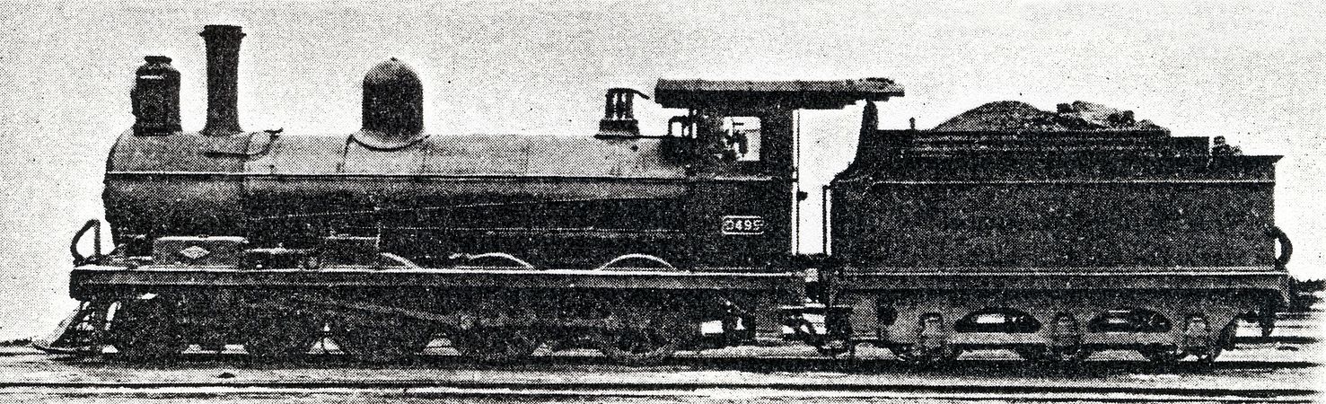 Midland System no. 295, renumbered 495, then SAR no. 0495, with extended smokebox, c. 1912