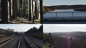 奶昔瀑布州立公园（英语：Beltzville State Park）、贝茨维尔湖、伯曼斯敦（英语：Bowmanstown, Pennsylvania）和帕克顿（英语：Packerton, Pennsylvania）