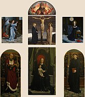 傑拉爾德·大衛的《切爾瓦拉多聯畫（英語：Cervara Altarpiece）》，聖母子153 × 89cm，兩側畫板152 × 64cm，耶穌受難圖102 × 88cm，約作於1506－1510年，1892年始藏，藏於白宮。[7]