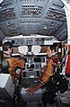 Crew of STS-1 training inside Space Shuttle Columbia