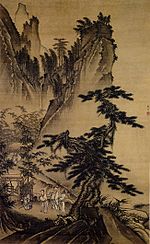 三顾茅庐图，绢本墨笔 高172.2厘米 宽107厘米 北京故宫博物院藏