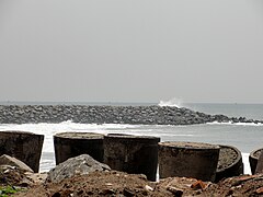 Groynes off the Ennore Expressway near Chennai, India