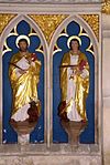 St Luke and St John on reredos in St Giles' Church, Bradford-on-Tone, Somerset. Courtesy Colin Dinsdale and June Best.