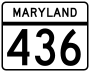Maryland Route 436 marker