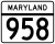 Maryland Route 958 marker