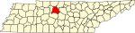 标示出戴维森县位置的地图