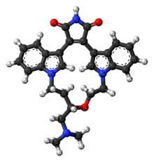 Ball-and-stick model of the ruboxistaurin molecule