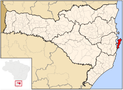 弗洛里亚诺波利斯在圣卡塔琳娜州的位置