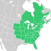 Symphyotrichum pilosum native distribution: Canada — Ontario and Québec; US — Alabama, Arkansas, Connecticut, Delaware, District of Columbia, Florida, Georgia, Illinois, Indiana, Iowa, Kansas, Kentucky, Maine, Maryland, Massachusetts, Michigan, Minnesota, Mississippi, Missouri, Nebraska, New Hampshire, New Jersey, New York, North Carolina, Ohio, Oklahoma, Pennsylvania, Rhode Island, South Carolina, South Dakota, Tennessee, Vermont, Virginia, West Virginia, and Wisconsin.