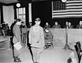 Friedrich Wetzel (seen from the back with number 40) during the delivery of the verdict on 13 Dezember 1945