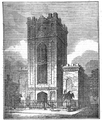 Trinity Church, Summer St. (1829 building). Illustration from American Magazine of Useful and Entertaining Knowledge