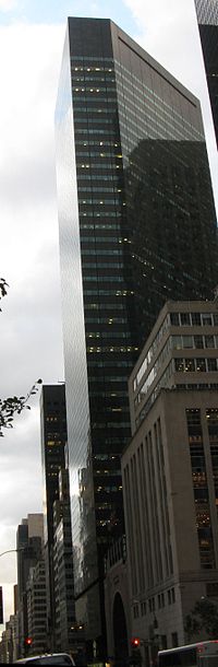 Facade of 590 Madison Avenue as seen from 57th Street to the west